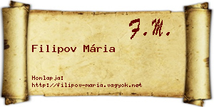 Filipov Mária névjegykártya